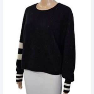 Line the Label 100% Cashmere Sweater, XS, Black Speckled